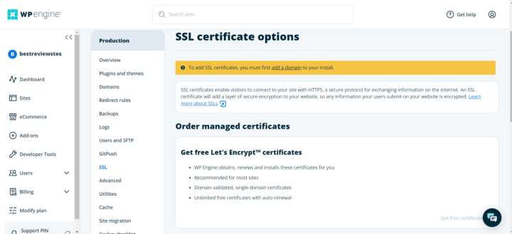 WP Engine SSL Certificates 
